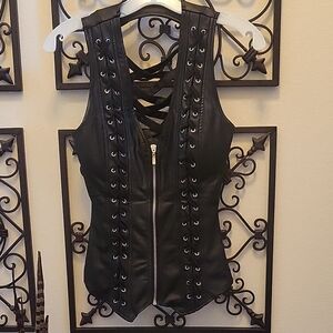 Black Lace-Up Sleeveless Top